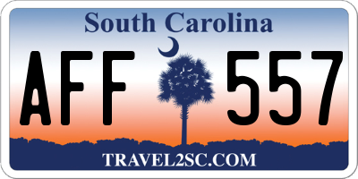 SC license plate AFF557