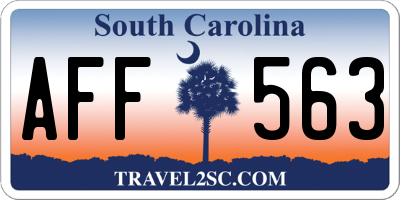 SC license plate AFF563