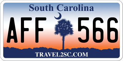 SC license plate AFF566