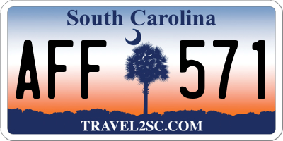 SC license plate AFF571