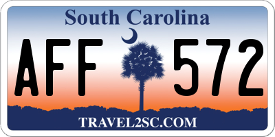 SC license plate AFF572