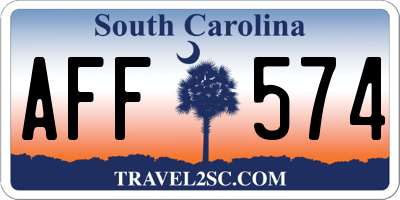 SC license plate AFF574
