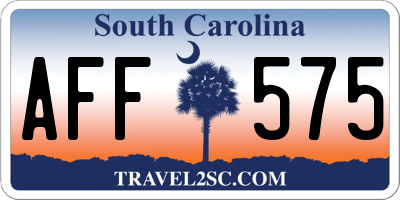 SC license plate AFF575