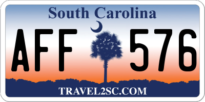 SC license plate AFF576