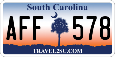 SC license plate AFF578