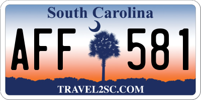 SC license plate AFF581