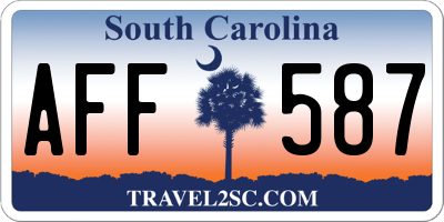SC license plate AFF587