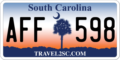 SC license plate AFF598