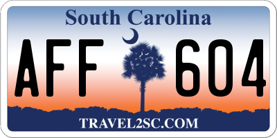 SC license plate AFF604