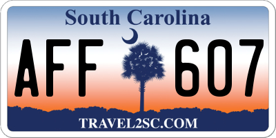 SC license plate AFF607