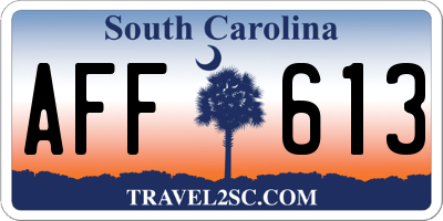 SC license plate AFF613