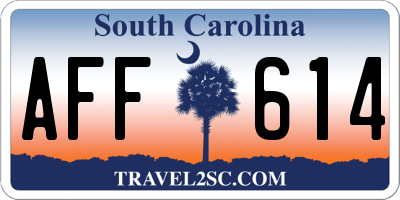 SC license plate AFF614