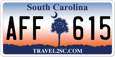 SC license plate AFF615