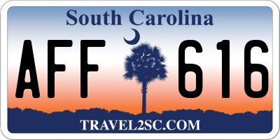 SC license plate AFF616