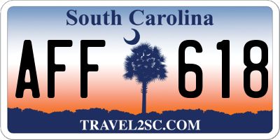SC license plate AFF618