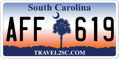 SC license plate AFF619