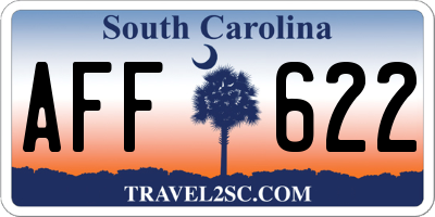 SC license plate AFF622