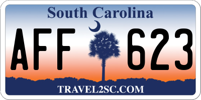 SC license plate AFF623