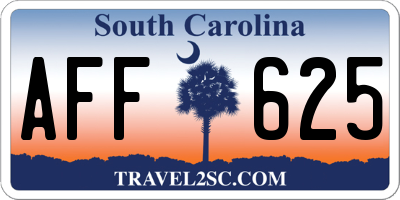SC license plate AFF625