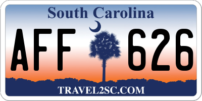 SC license plate AFF626