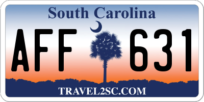 SC license plate AFF631