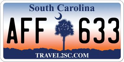 SC license plate AFF633