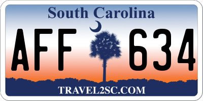 SC license plate AFF634