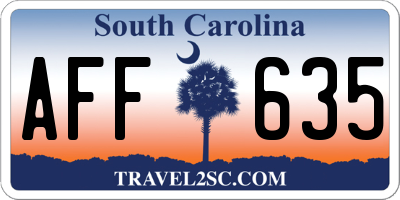 SC license plate AFF635