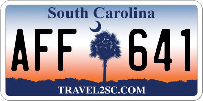 SC license plate AFF641