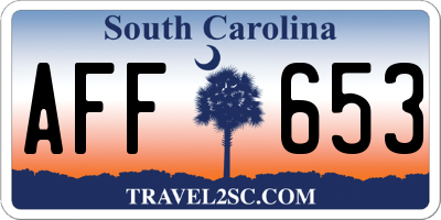SC license plate AFF653