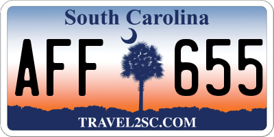 SC license plate AFF655