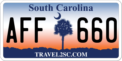 SC license plate AFF660
