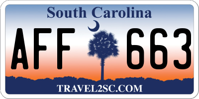 SC license plate AFF663