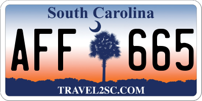 SC license plate AFF665