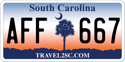 SC license plate AFF667