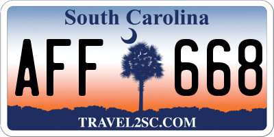 SC license plate AFF668