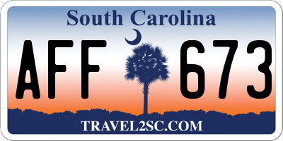 SC license plate AFF673