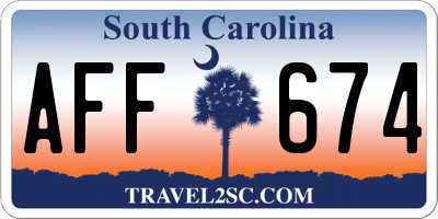 SC license plate AFF674