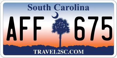 SC license plate AFF675