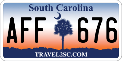 SC license plate AFF676