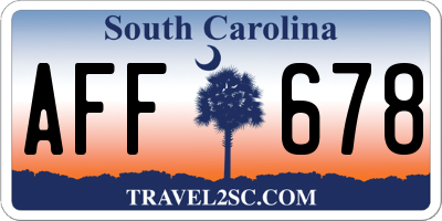 SC license plate AFF678