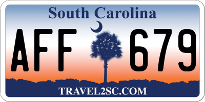 SC license plate AFF679
