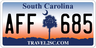 SC license plate AFF685