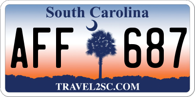 SC license plate AFF687