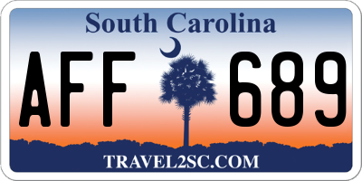 SC license plate AFF689