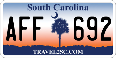 SC license plate AFF692