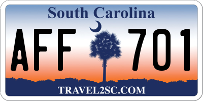 SC license plate AFF701