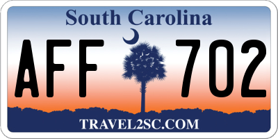 SC license plate AFF702