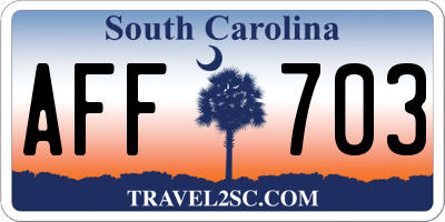 SC license plate AFF703