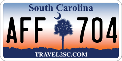 SC license plate AFF704